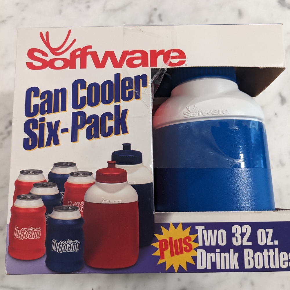 Blue and Red Can Cooler Six-Pack